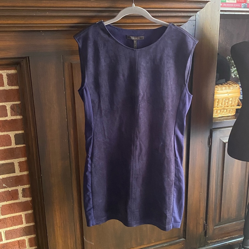 BCBG MAXAZRIA “KARLEE” Sz M Dark Navy faux Suede Mini Dress From Bloomingdale’s